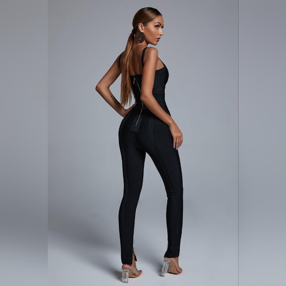 Black Bandage Jumpsuit - Picture 2 of 9